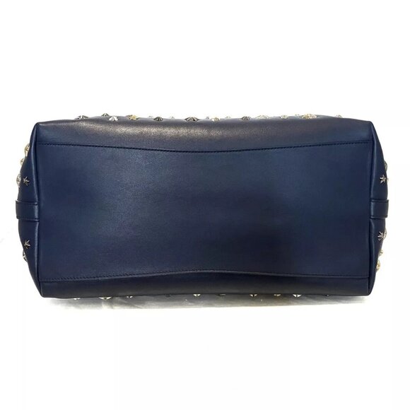 Auth JIMMY CHOO Bria Tote - Navy Leather Tote Bag authentic - Picture 5 of 9